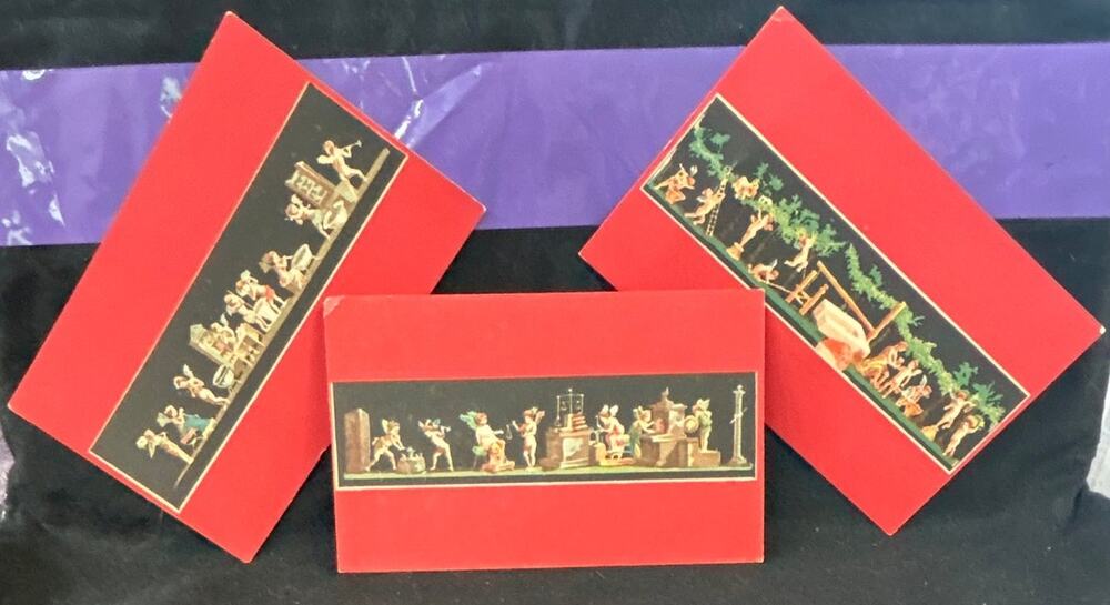 3 Unused French Postcards Cherubs of Pompeii Vintage